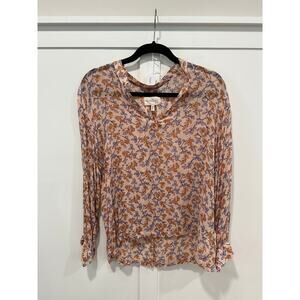 Cotelac Long Sleeve Sheer Printed Floral Blouse Size 3(XL)